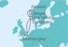 Itinerario del Crucero Noruega - Cunard