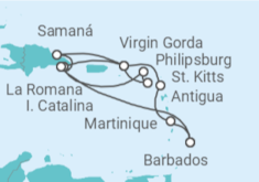 Itinerario del Crucero Antigua, Islas Vírgenes, República Dominicana, Barbados - MSC Cruceros