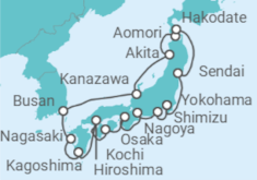 Itinerario del Crucero Osaka, Kochi, Nagoya y Busan - NCL Norwegian Cruise Line
