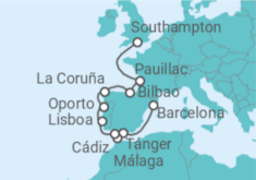 Itinerario del Crucero Iberia iluminada por el sol - Regent Seven Seas