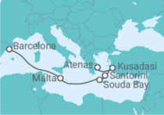 Itinerario del Crucero Malta, Grecia, Turquía - Holland America Line