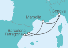 Itinerario del Crucero Italia, Francia - MSC Cruceros