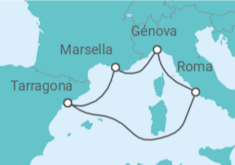 Itinerario del Crucero España, Italia - MSC Cruceros
