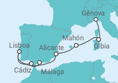 Itinerario del Crucero España, Portugal, Italia - MSC Cruceros