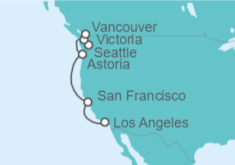 Itinerario del Crucero Costa del Pacífico - Princess Cruises