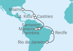Itinerario del Crucero Secretos de la selva - Regent Seven Seas
