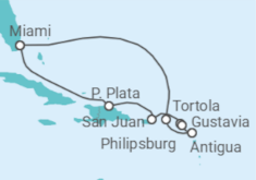 Itinerario del Crucero Playas doradas del Caribe - Regent Seven Seas