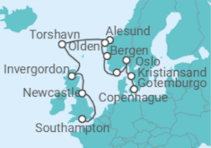 Itinerario del Crucero Paisajes marinos noruegos - Regent Seven Seas