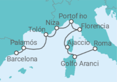 Itinerario del Crucero Horizontes Mediterráneos - Regent Seven Seas