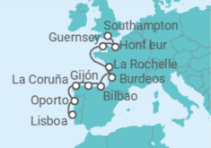 Itinerario del Crucero Vinos espumosos y mares resplandecientes - Regent Seven Seas