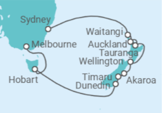 Itinerario del Crucero Segmento vuelta al mundo: de Sydney para Melbourne - Regent Seven Seas