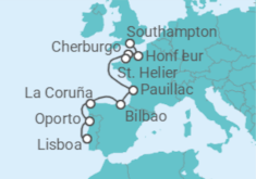 Itinerario del Crucero Flores de Iberia y París - Regent Seven Seas