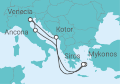 Itinerario del Crucero Las joyas del Adriático  - Con vuelos - MSC Cruceros