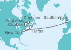 Itinerario del Crucero Canadá, Estados Unidos (EE.UU.) - Cunard