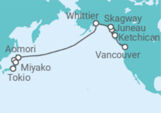 Itinerario del Crucero Del glaciar Hubbard al monte Fuji - Regent Seven Seas