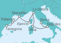 Itinerario del Crucero Costa Brava e Italia - Oceania Cruises