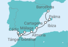 Itinerario del Crucero España viva - Regent Seven Seas