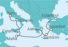 Itinerario del Crucero Italia, Malta, Grecia, Turquía - NCL Norwegian Cruise Line
