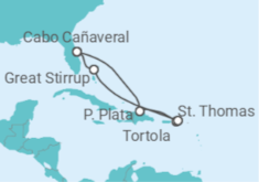 Itinerario del Crucero Islas Vírgenes - EEUU, Islas Vírgenes - Reino Unido - NCL Norwegian Cruise Line