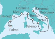 Itinerario del Crucero Croacia, Montenegro, Italia, Francia, España - NCL Norwegian Cruise Line