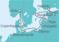 Itinerario del Crucero Noruega, Alemania, Polonia, Lituania, Letonia, Suecia, Estonia - NCL Norwegian Cruise Line