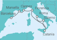 Itinerario del Crucero Mediterráneo: Niza, Florencia y Costa Amalfitana  - NCL Norwegian Cruise Line