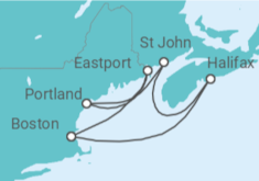 Itinerario del Crucero Canadá y Nueva Inglaterra - NCL Norwegian Cruise Line