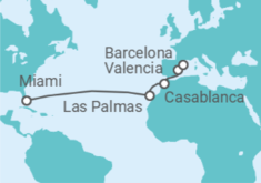Itinerario del Crucero Transatlántico a España y Marruecos - Virgin Voyages