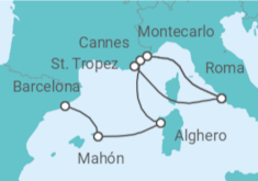 Itinerario del Crucero Un viaje ampliado por las espléndidas costas Mediterráneas y toda la acción de la Fórmula 1 - Explora Journeys