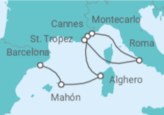 Itinerario del Crucero Un viaje ampliado desde la grandeza del Mediterráneo hasta las carreras de Mónaco - Explora Journeys