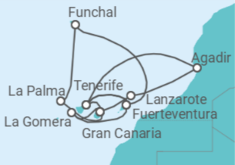 Itinerario del Crucero Islas Canarias - AIDA