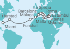 Itinerario del Crucero Ruinas, rivieras y arenas rosadas - Regent Seven Seas