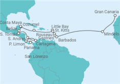 Itinerario del Crucero Playas de ensueño en el Mar Caribe - Nicko Cruises