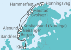 Itinerario del Crucero Fiordos famosos y el extremo norte - Nicko Cruises