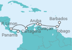 Itinerario del Crucero El mar Caribe a través del Canal de Panamá - Nicko Cruises