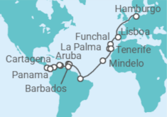 Itinerario del Crucero Aventura desde Europa hasta Centroamérica - Nicko Cruises