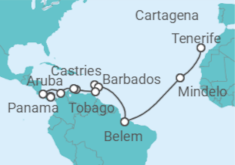 Itinerario del Crucero De Tenerife a Panamá - Nicko Cruises