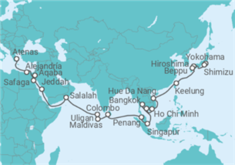 Itinerario del Crucero Segmento vuelta al mundo: de Yokohama a Pireo (Atenas) - Nicko Cruises