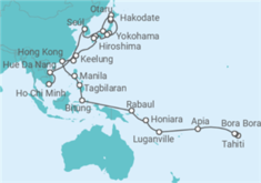 Itinerario del Crucero Segmento vuelta al mundo: de Papeete a Ho Chi Minh - Nicko Cruises