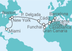 Itinerario del Crucero Desde Barcelona a Miami - MSC Cruceros