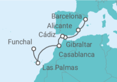 Itinerario del Crucero España, Gibraltar, Marruecos - MSC Cruceros