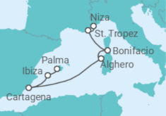 Itinerario del Crucero Eclipse solar total por el Mediterráneo - Silversea