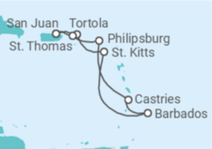 Itinerario del Crucero Caribe: Barbados y Santo Tomás - NCL Norwegian Cruise Line