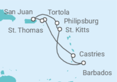 Itinerario del Crucero Saint Maarten, Barbados, Santa Lucía, Islas Vírgenes - Reino Unido, Islas Vírgenes - EEUU - NCL Norwegian Cruise Line