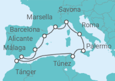 Itinerario del Crucero Dos continentes, una sola experiencia - Costa Cruceros