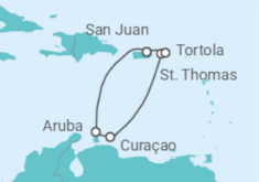 Itinerario del Crucero El Caribe: Aruba y Santo Tomás  - NCL Norwegian Cruise Line