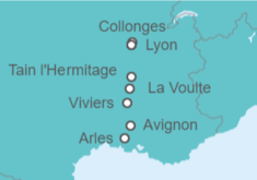 Itinerario del Crucero Escalas imprescindibles del Ródano entre Lyon, la Camarga y la Provenza con cena  - CroisiEurope