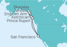 Itinerario del Crucero Alaska - Princess Cruises