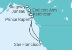 Itinerario del Crucero Alaska - Princess Cruises