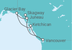 Itinerario del Crucero Alaska: Naturaleza Sin Límites - Princess Cruises